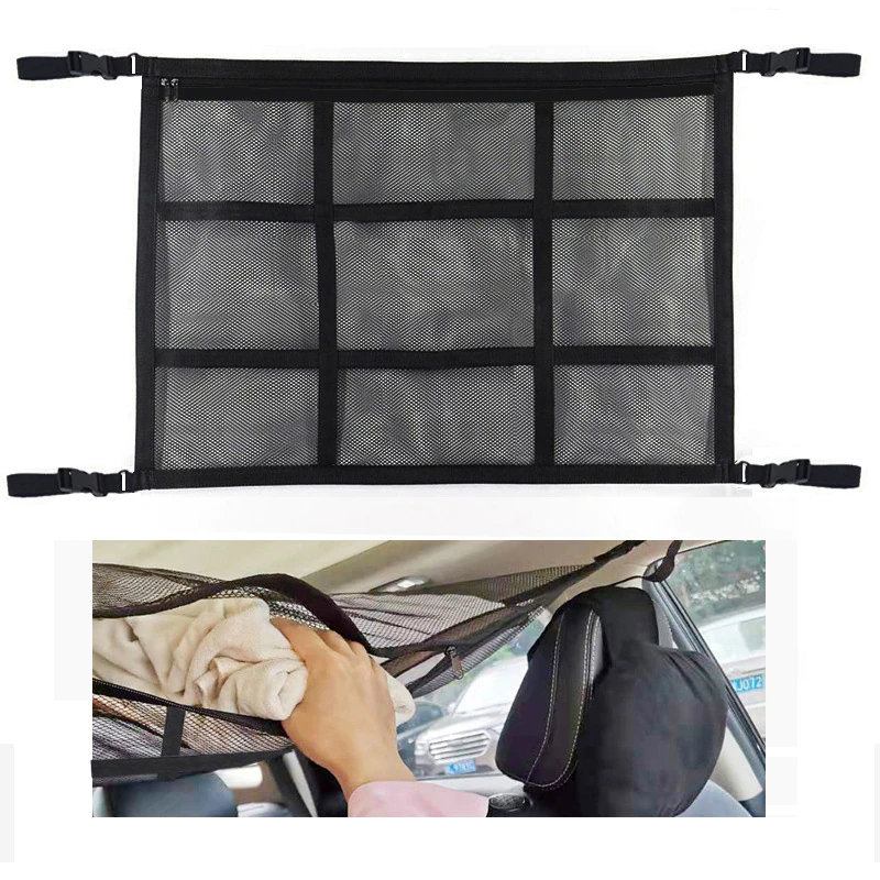 Cheap Goat Tents Car Roof Storage Organizer Automotive Ceiling Cargo Net Pocket Mesh Car Camping Accessories Storage Bag Roof Tent