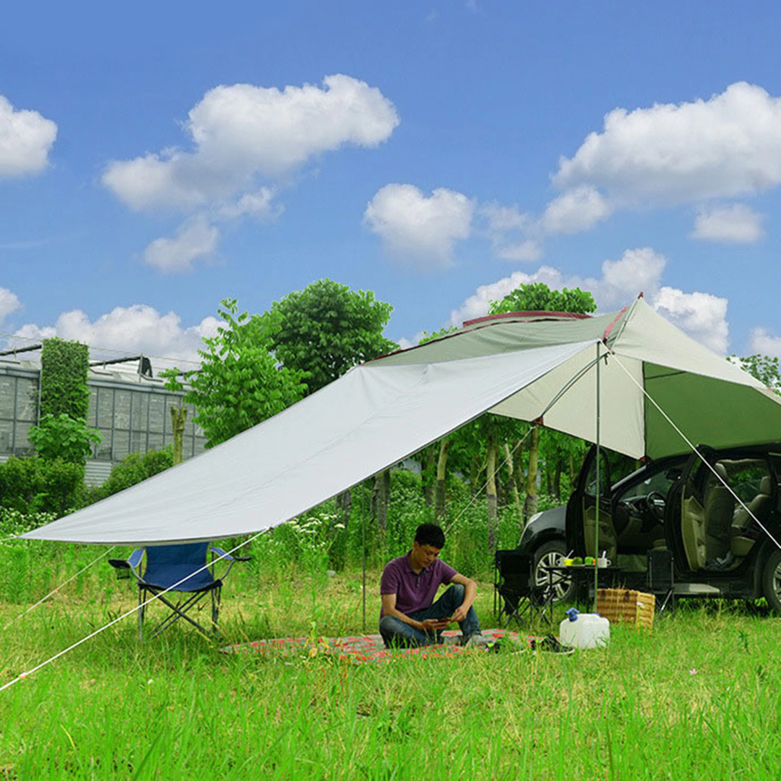 Cheap Goat Tents Car Tent Portable Waterproof Camping Shelter Car Rear Canopy Outdoor Side Canopy Sun Protection For Car Self