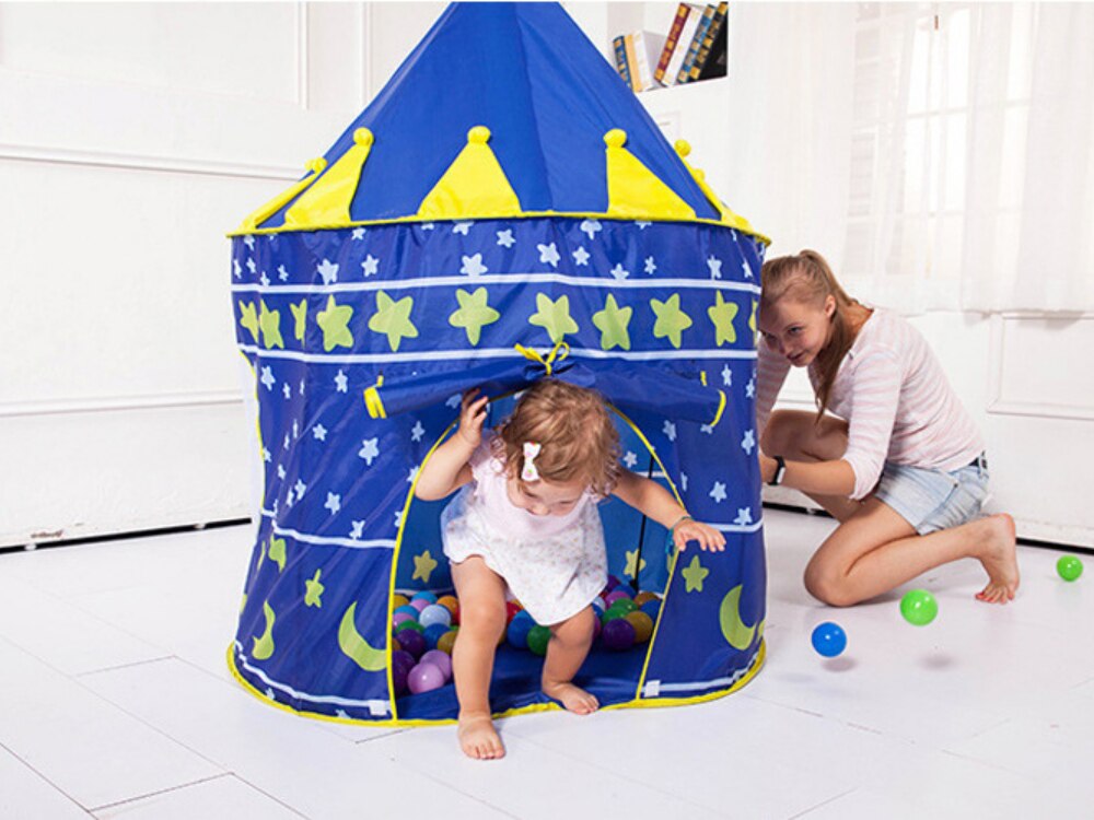 Cheap Goat Tents Children Play Tent Portable Foldable Princess Prince Castle Girl Boy Cubby Ger Play House Kids Gifts Indoor Outdoor Toy