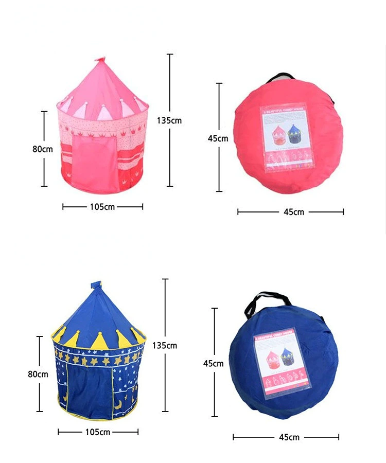 Cheap Goat Tents Children Play Tent Portable Foldable Princess Prince Castle Girl Boy Cubby Ger Play House Kids Gifts Indoor Outdoor Toy