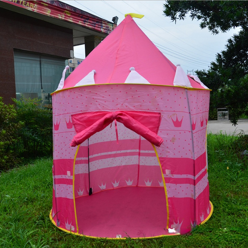 Cheap Goat Tents Children Play Tent Portable Foldable Princess Prince Castle Girl Boy Cubby Ger Play House Kids Gifts Indoor Outdoor Toy