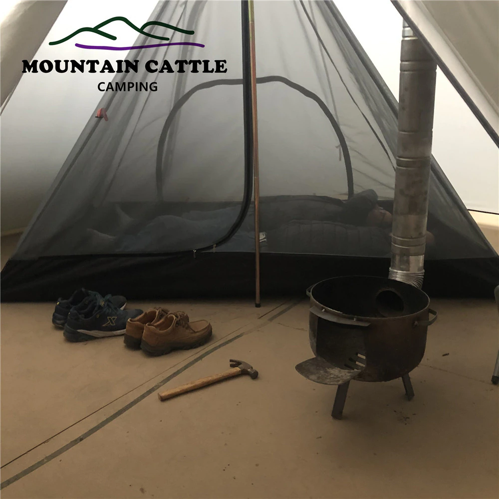 Cheap Goat Tents Extra Big Pyramid Inside Tent Ultralight Rodless Backpacking Mesh Tent Outdoor Camping Travel Tourist Pyramid Teepee Summer Tent