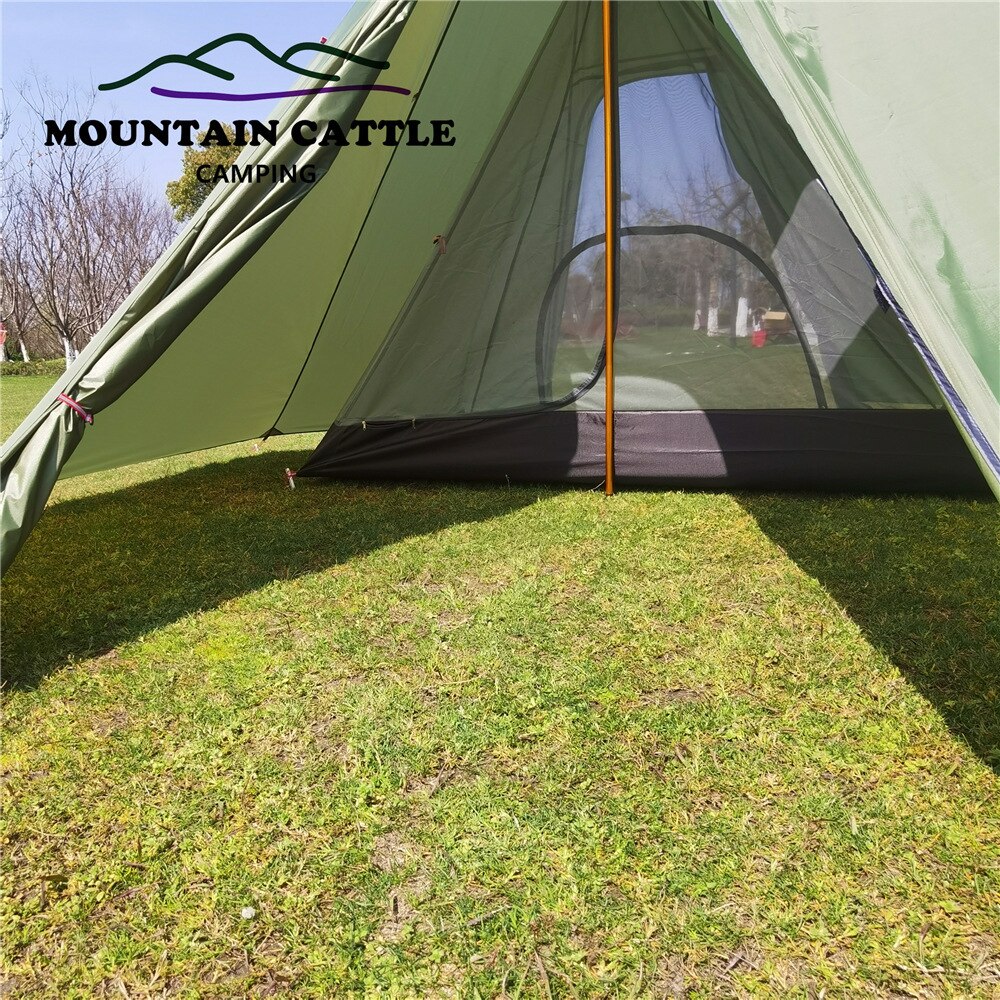 Cheap Goat Tents Extra Big Pyramid Inside Tent Ultralight Rodless Backpacking Mesh Tent Outdoor Camping Travel Tourist Pyramid Teepee Summer Tent