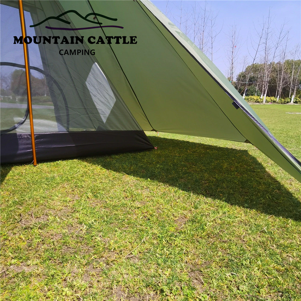 Cheap Goat Tents Extra Big Pyramid Inside Tent Ultralight Rodless Backpacking Mesh Tent Outdoor Camping Travel Tourist Pyramid Teepee Summer Tent