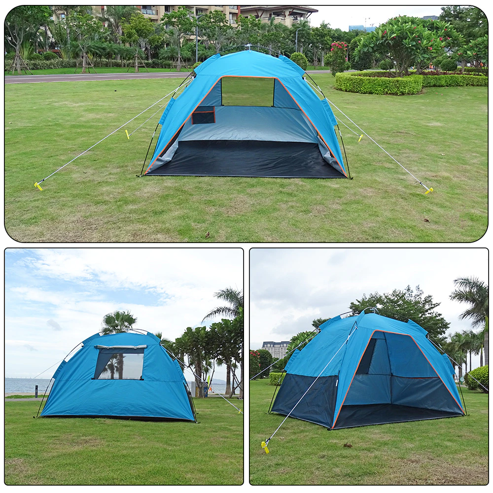 Cheap Goat Tents Family Summer Beach Tent Sun Shelters With Sandbag Sun Shade Uv Foldable Extra Large For 4 Persons Portable Canopy Easy Setup