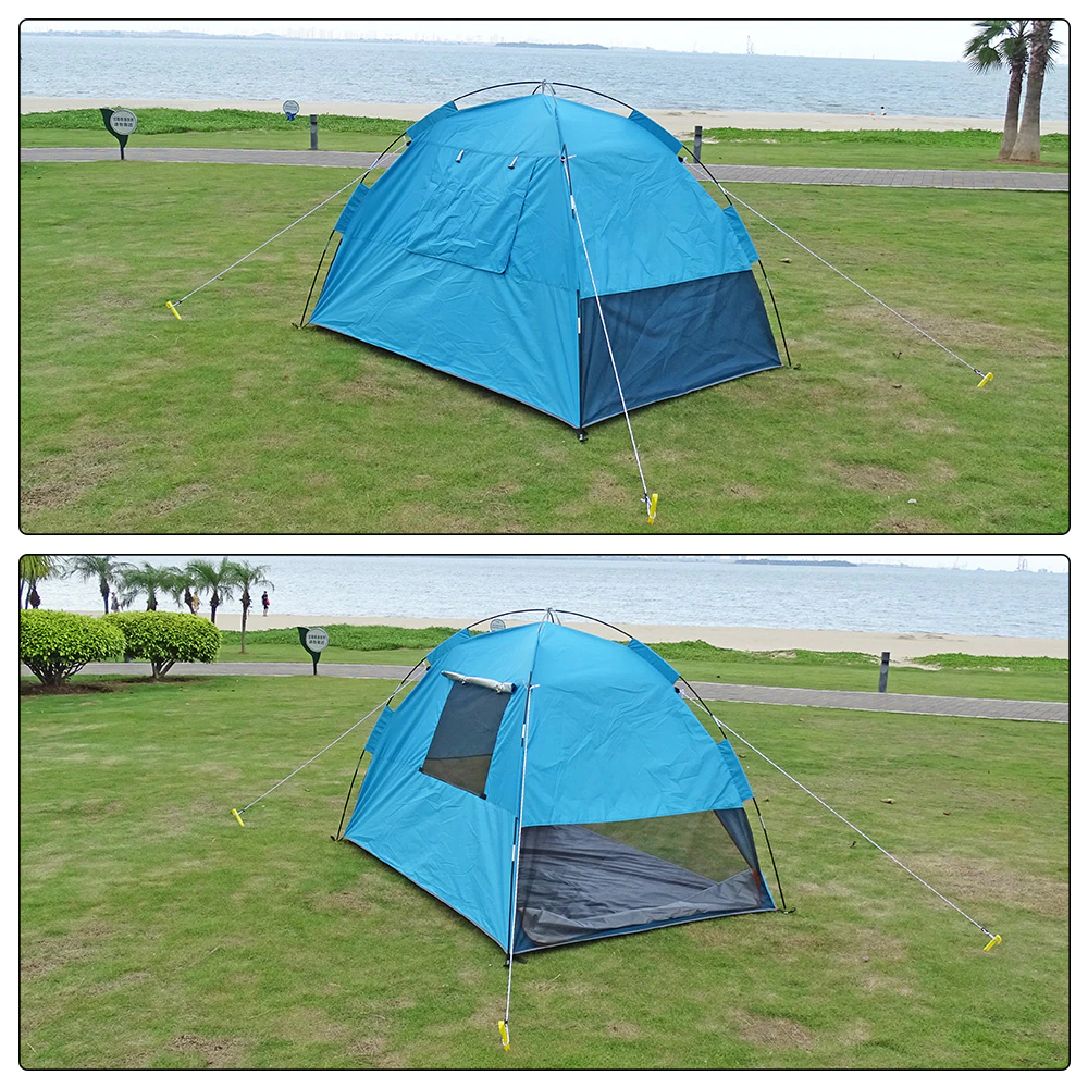 Cheap Goat Tents Family Summer Beach Tent Sun Shelters With Sandbag Sun Shade Uv Foldable Extra Large For 4 Persons Portable Canopy Easy Setup