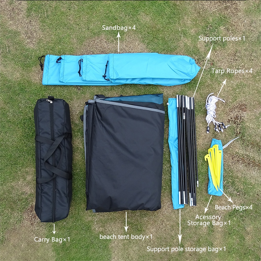 Cheap Goat Tents Family Summer Beach Tent Sun Shelters With Sandbag Sun Shade Uv Foldable Extra Large For 4 Persons Portable Canopy Easy Setup