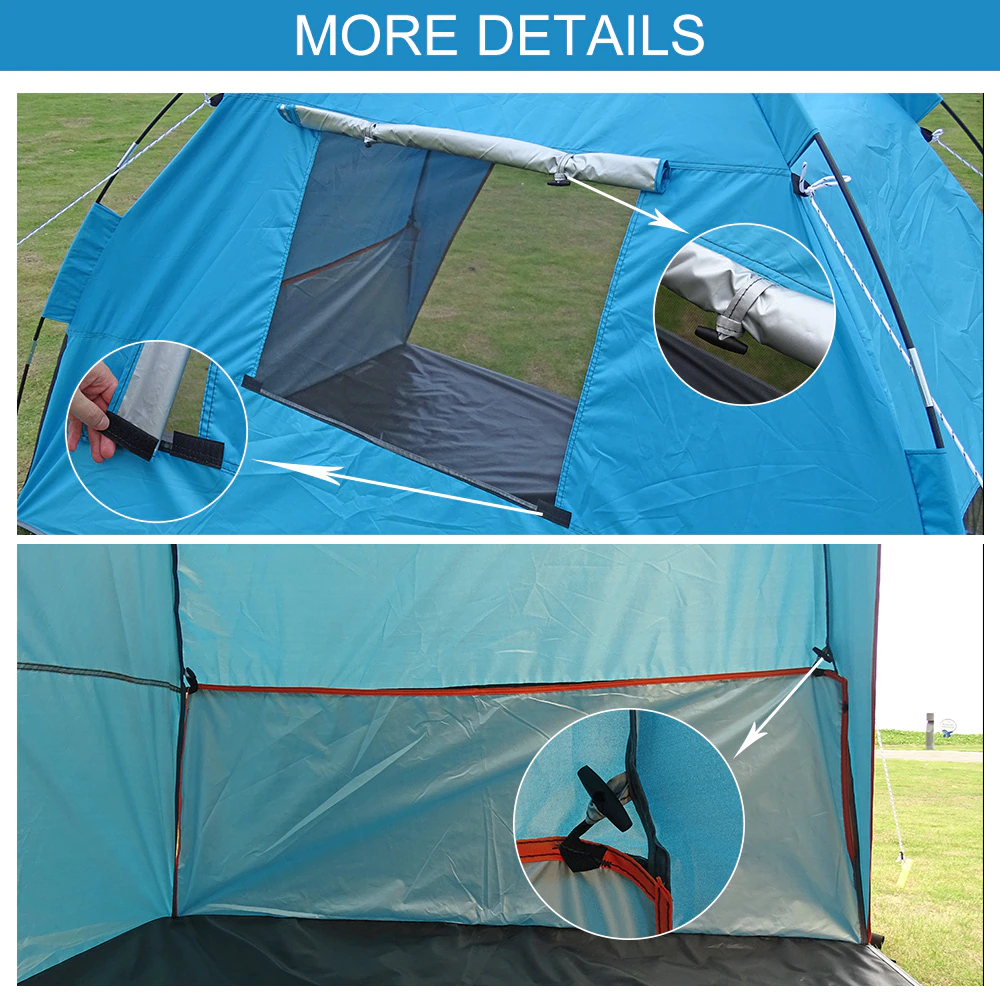 Cheap Goat Tents Family Summer Beach Tent Sun Shelters With Sandbag Sun Shade Uv Foldable Extra Large For 4 Persons Portable Canopy Easy Setup
