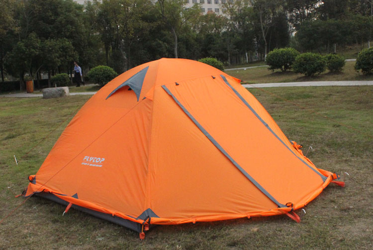 Cheap Goat Tents Flytop 3 Person Double Layer Aluminum Poles Large Space Camping Tent With Snow Skirt