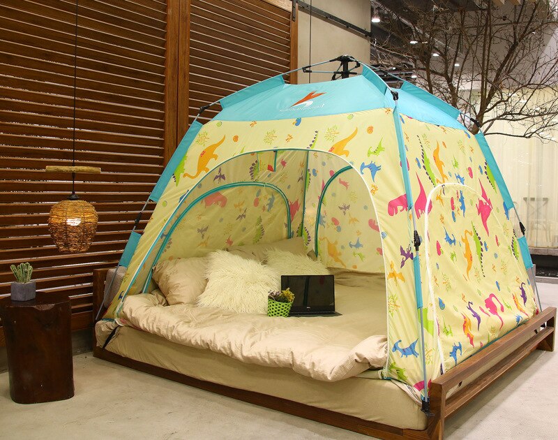Cheap Goat Tents Fully Automatic Indoor Bed Tent Kids Children Playhouse Dream Princess Tent Windproof Winter Warm Summer Mosquito Net Tent 4size