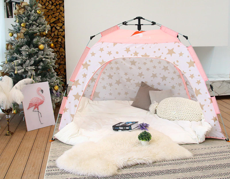 Cheap Goat Tents Fully Automatic Indoor Bed Tent Kids Children Playhouse Dream Princess Tent Windproof Winter Warm Summer Mosquito Net Tent 4size