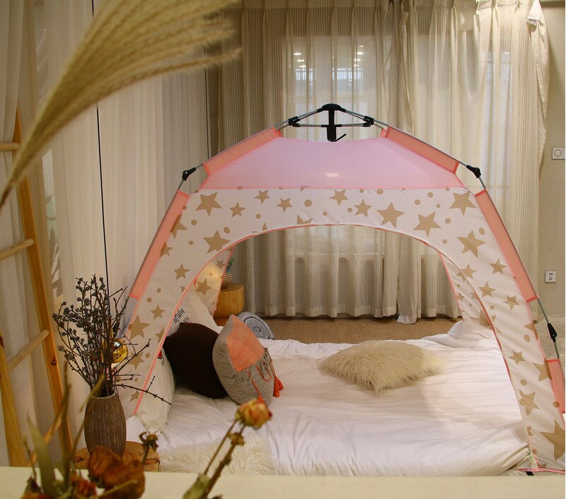 Cheap Goat Tents Fully Automatic Indoor Bed Tent Kids Children Playhouse Dream Princess Tent Windproof Winter Warm Summer Mosquito Net Tent 4size