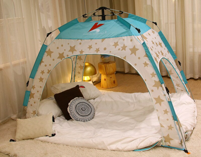 Cheap Goat Tents Fully Automatic Indoor Bed Tent Kids Children Playhouse Dream Princess Tent Windproof Winter Warm Summer Mosquito Net Tent 4size