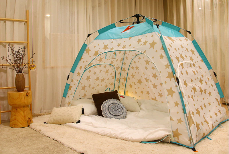 Cheap Goat Tents Fully Automatic Indoor Bed Tent Kids Children Playhouse Dream Princess Tent Windproof Winter Warm Summer Mosquito Net Tent 4size