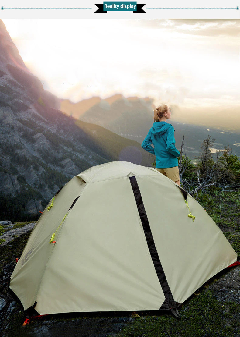 Cheap Goat Tents Hewolf 2 Person Waterproof Camping Tent For Outdoor Recreation Double Layer 4 Seasons Hiking Fishing Beach Tourist Tents