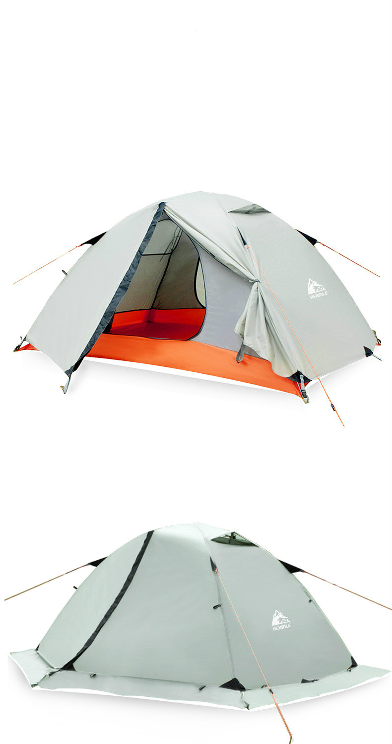 Cheap Goat Tents Hewolf 4 Seasons Outdoor Mountaineering Professional Double Double Tent Set Wild Camping Equipment Ultra Light Snow Skirt Tent