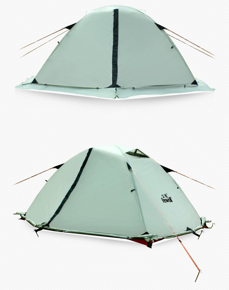 Cheap Goat Tents Hewolf 4 Seasons Outdoor Mountaineering Professional Double Double Tent Set Wild Camping Equipment Ultra Light Snow Skirt Tent
