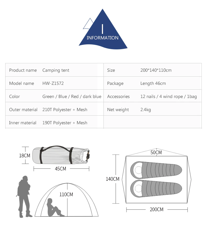 Cheap Goat Tents Hewolf Outdoor Camping Tent Double Layer Ultralight 2 Persons Tent Four Seasons Waterproof Breathable Winter Tent Camping Hike