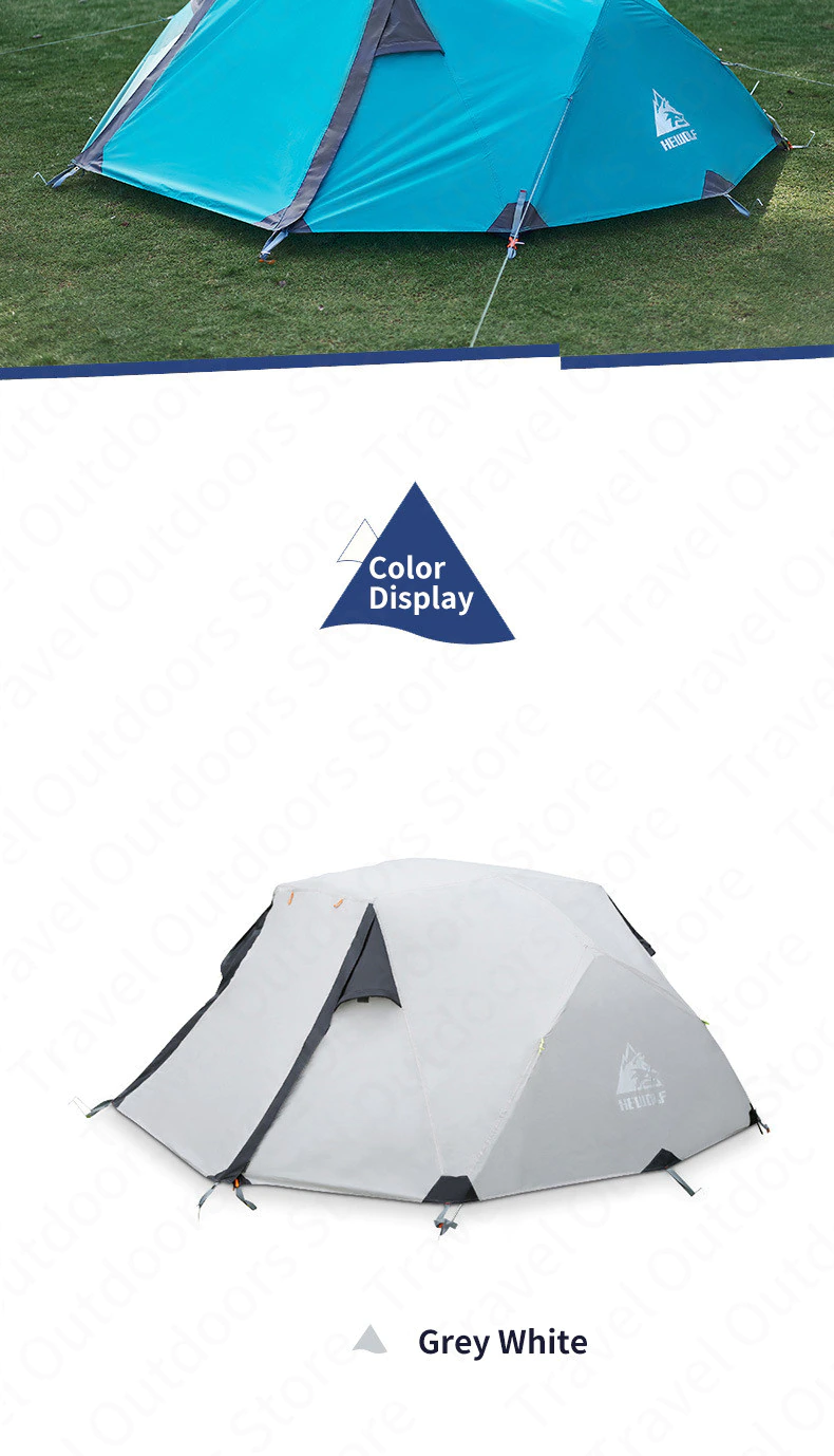 Cheap Goat Tents Hewolf Outdoor Winter Camping Tent 2 Persons Double Layer Waterproof Aluminum Alloy Tent Pole Breathable Double Doors Tent