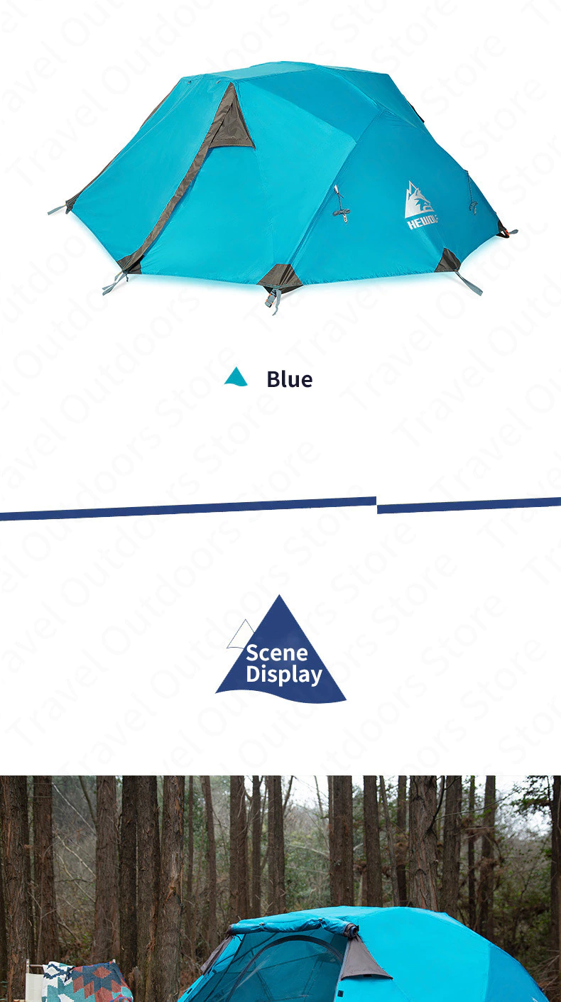Cheap Goat Tents Hewolf Outdoor Winter Camping Tent 2 Persons Double Layer Waterproof Aluminum Alloy Tent Pole Breathable Double Doors Tent