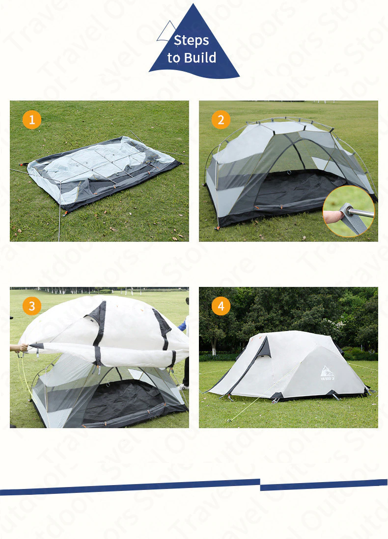 Cheap Goat Tents Hewolf Outdoor Winter Camping Tent 2 Persons Double Layer Waterproof Aluminum Alloy Tent Pole Breathable Double Doors Tent
