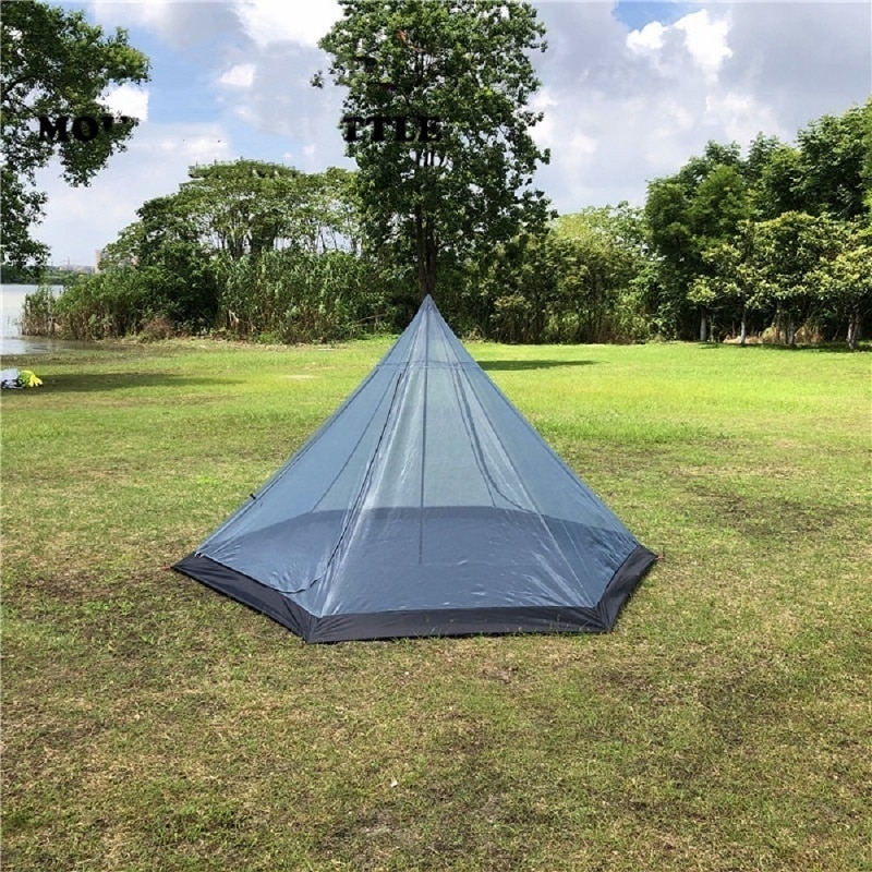Cheap Goat Tents Hexagonal Pyramid Tent Outdoor Camping Tent Ultralight Double Layer Waterproof Teepee 4 Season Hiking Backpacking Tent Tipi Tent
