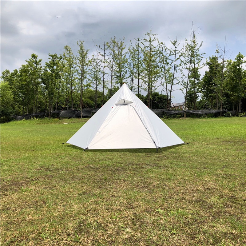 Cheap Goat Tents Hexagonal Pyramid Tent Outdoor Camping Tent Ultralight Double Layer Waterproof Teepee 4 Season Hiking Backpacking Tent Tipi Tent