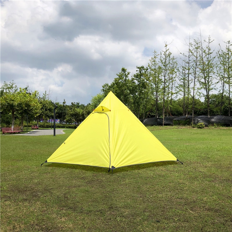 Cheap Goat Tents Hexagonal Pyramid Tent Outdoor Camping Tent Ultralight Double Layer Waterproof Teepee 4 Season Hiking Backpacking Tent Tipi Tent