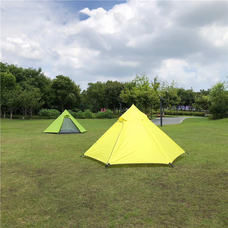 Cheap Goat Tents Hexagonal Pyramid Tent Outdoor Camping Tent Ultralight Double Layer Waterproof Teepee 4 Season Hiking Backpacking Tent Tipi Tent