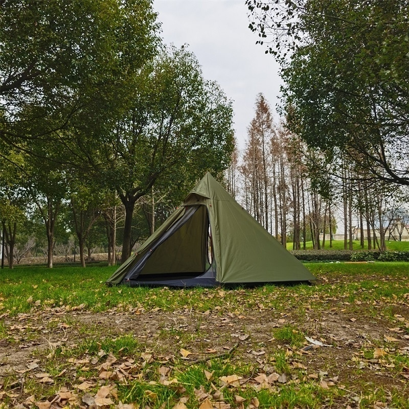 Cheap Goat Tents Hexagonal Pyramid Tent Outdoor Camping Tent Ultralight Double Layer Waterproof Teepee 4 Season Hiking Backpacking Tent Tipi Tent
