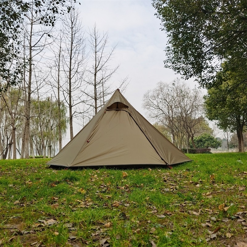 Cheap Goat Tents Hexagonal Pyramid Tent Outdoor Camping Tent Ultralight Double Layer Waterproof Teepee 4 Season Hiking Backpacking Tent Tipi Tent