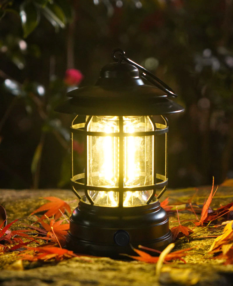Cheap Goat Tents High Brightness Outdoor Camping Tent Light Cob Usb Rechargeable Portable Lamp Aa Battery Retro Iron Hanging Lantern Decor Garden
