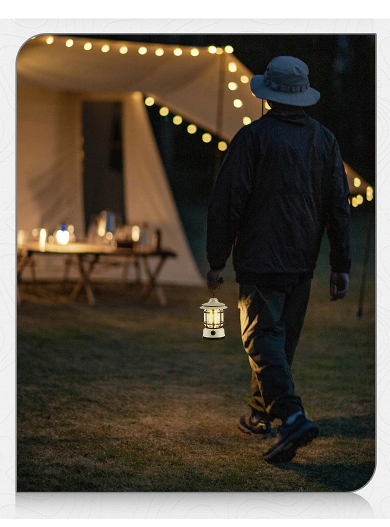 Cheap Goat Tents High Brightness Outdoor Camping Tent Light Cob Usb Rechargeable Portable Lamp Aa Battery Retro Iron Hanging Lantern Decor Garden