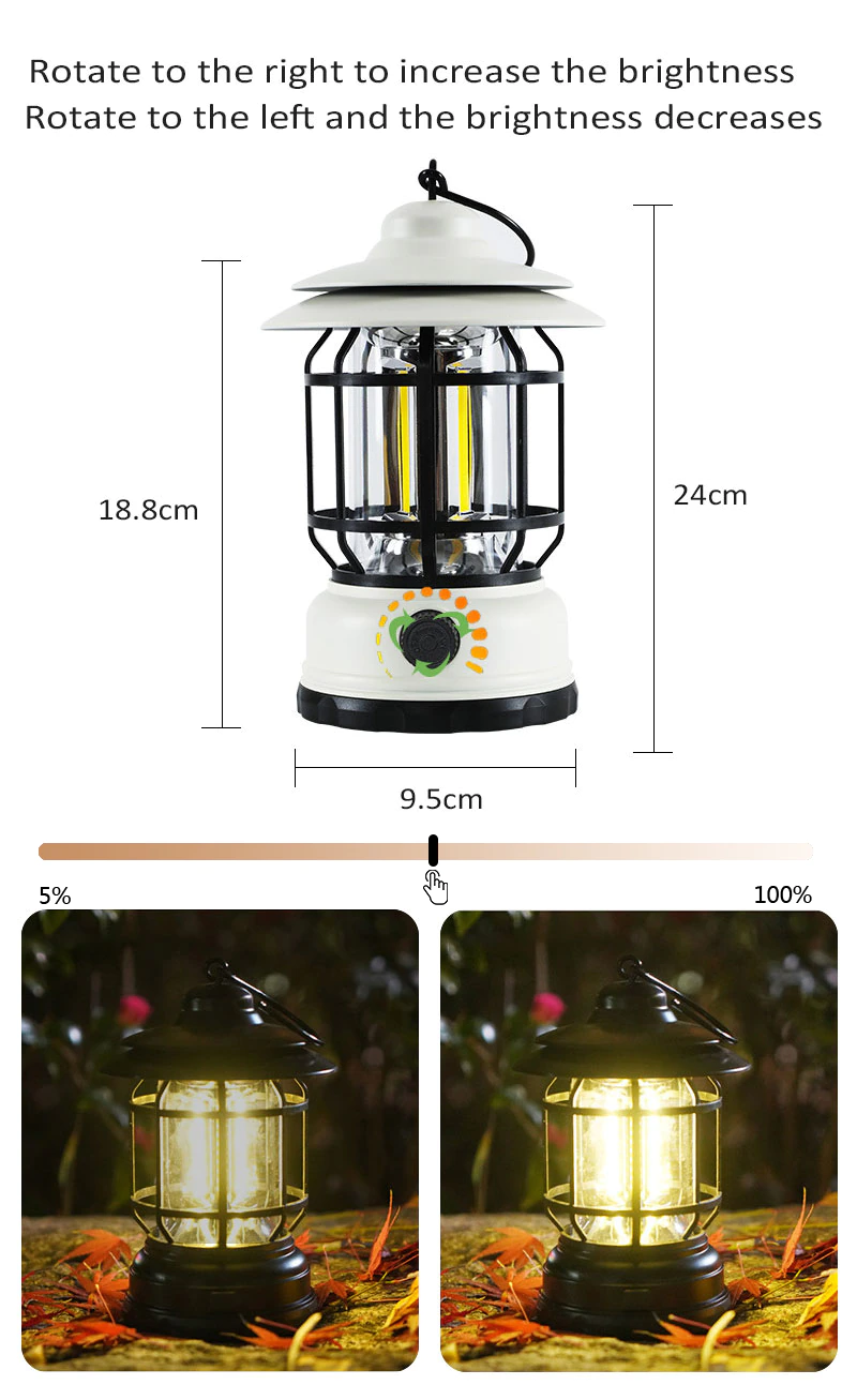 Cheap Goat Tents High Brightness Outdoor Camping Tent Light Cob Usb Rechargeable Portable Lamp Aa Battery Retro Iron Hanging Lantern Decor Garden
