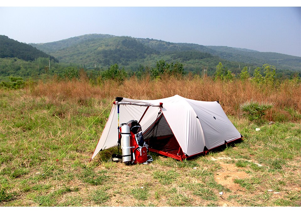 Cheap Goat Tents Himaget Tent 25d Nylon Tent Silicone Coating 2 Person Double Layers Aluminum Alloy Rod Camping Traveling Tent 4 Season