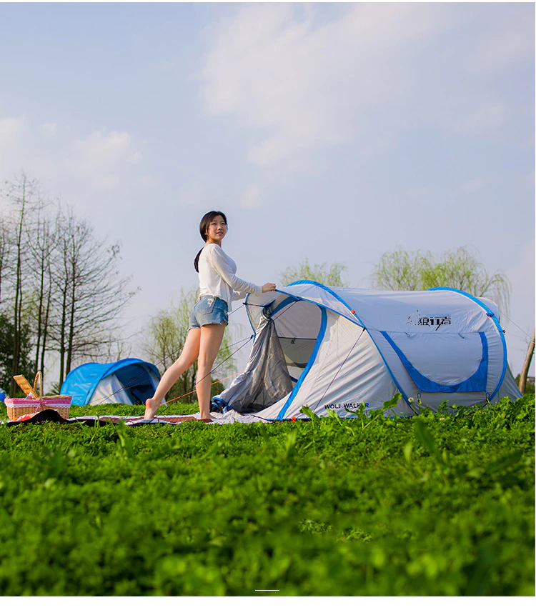 Cheap Goat Tents Hui Lingyang Throw Tent Outdoor Automatic Tents Throwing Pop Up Waterproof Camping Hiking Tent Waterproof Large Family Open Tent