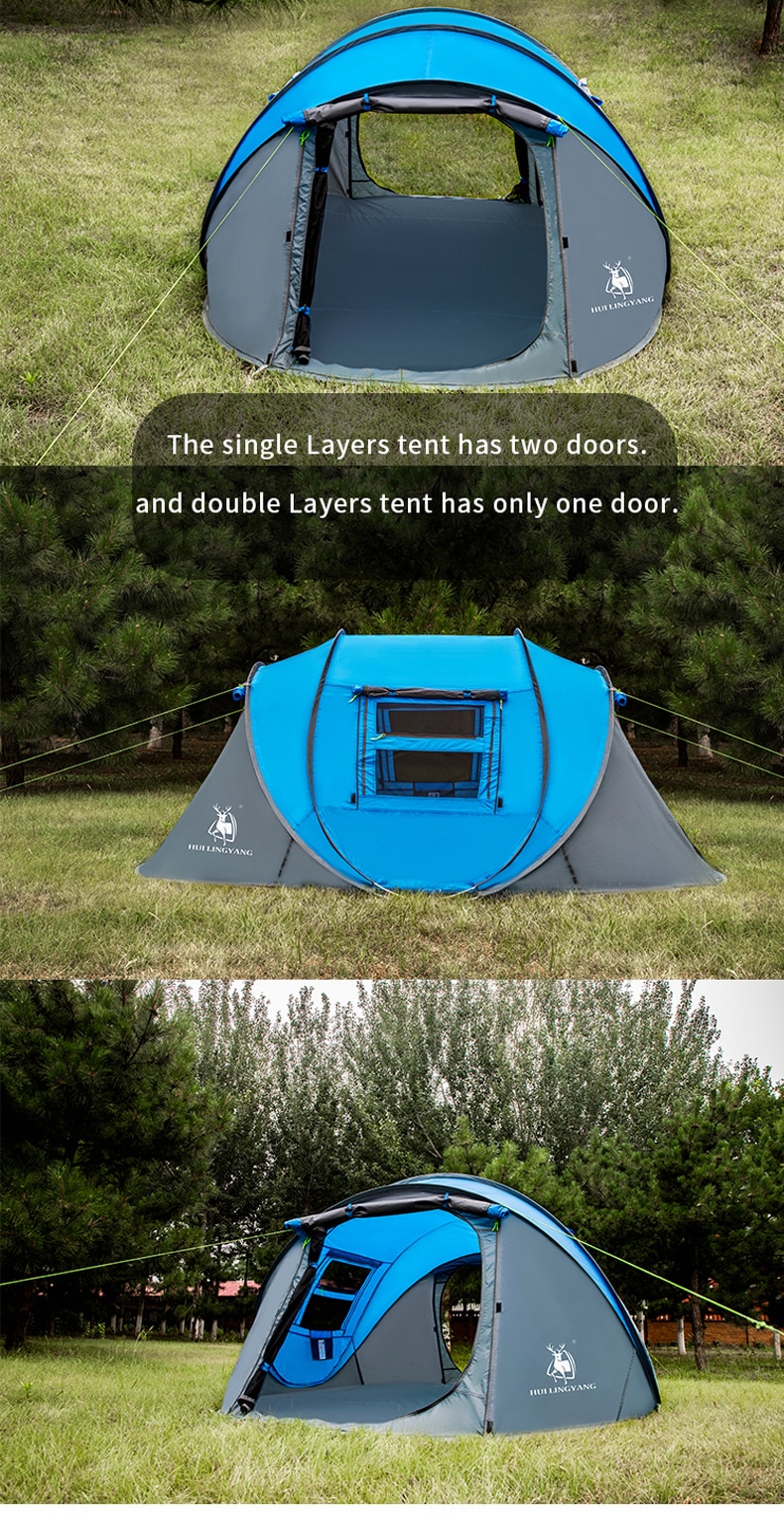 Cheap Goat Tents Hui Lingyang Throw Tent Outdoor Automatic Tents Throwing Pop Up Waterproof Camping Hiking Tent Waterproof Large Family Tents