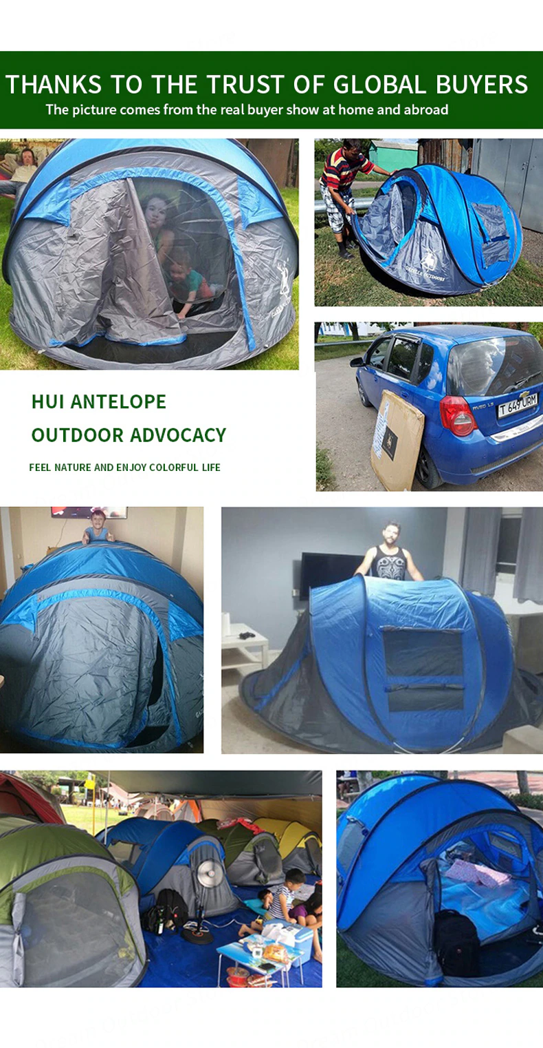 Cheap Goat Tents Hui Lingyang Throw Tent Outdoor Automatic Tents Throwing Pop Up Waterproof Camping Hiking Tent Waterproof Large Family Tents