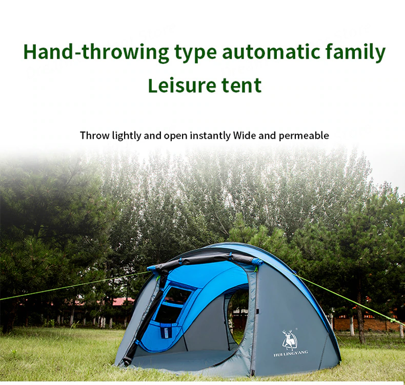 Cheap Goat Tents Hui Lingyang Throw Tent Outdoor Automatic Tents Throwing Pop Up Waterproof Camping Hiking Tent Waterproof Large Family Tents