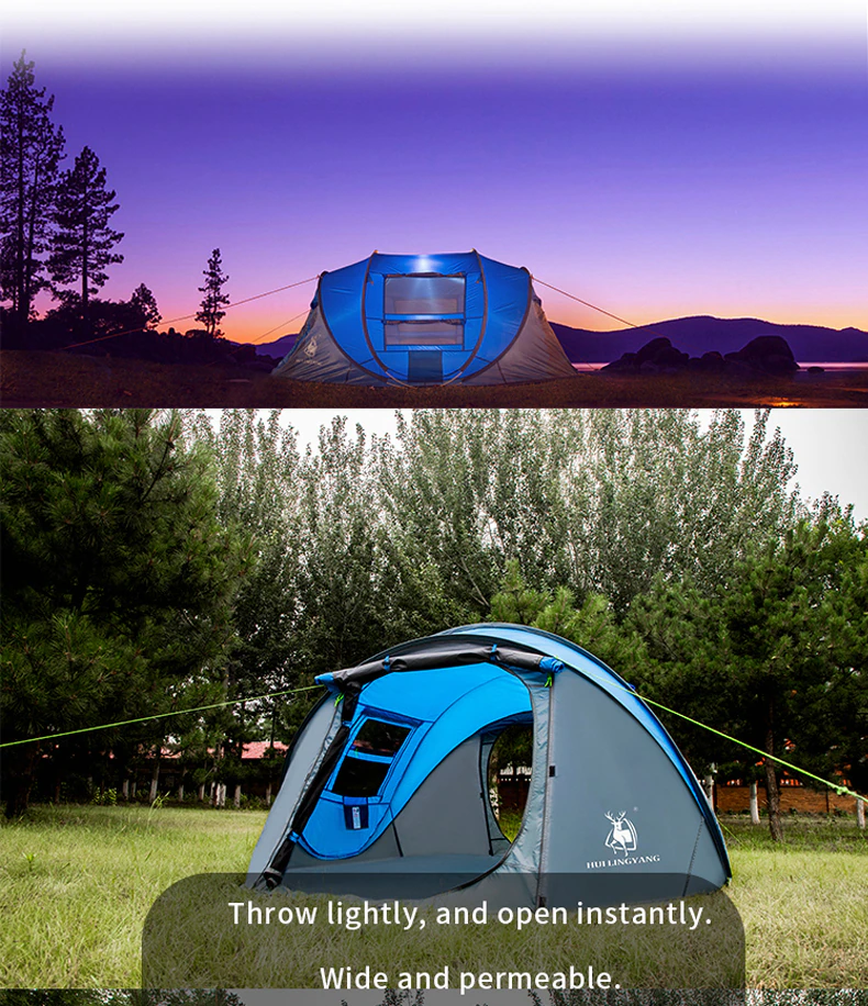 Cheap Goat Tents Hui Lingyang Throw Tent Outdoor Automatic Tents Throwing Pop Up Waterproof Camping Hiking Tent Waterproof Large Family Tents