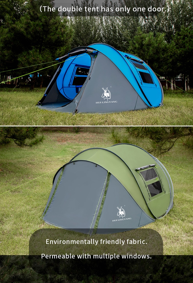 Cheap Goat Tents Hui Lingyang Throw Tent Outdoor Automatic Tents Throwing Pop Up Waterproof Camping Hiking Tent Waterproof Large Family Tents