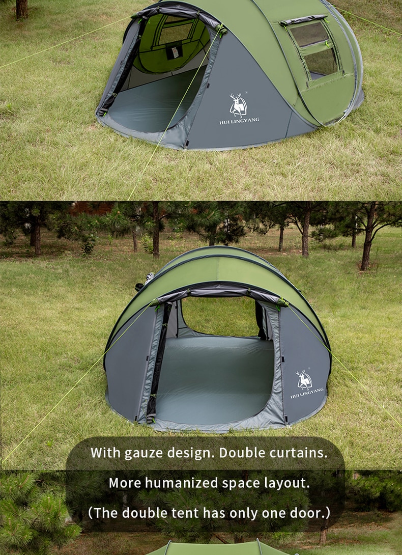 Cheap Goat Tents Hui Lingyang Throw Tent Outdoor Automatic Tents Throwing Pop Up Waterproof Camping Hiking Tent Waterproof Large Family Tents