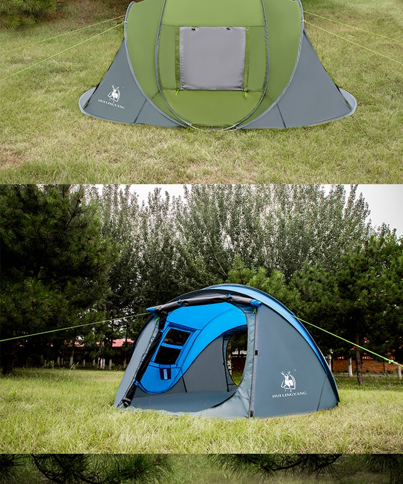 Cheap Goat Tents Hui Lingyang Throw Tent Outdoor Automatic Tents Throwing Pop Up Waterproof Camping Hiking Tent Waterproof Large Family Tents