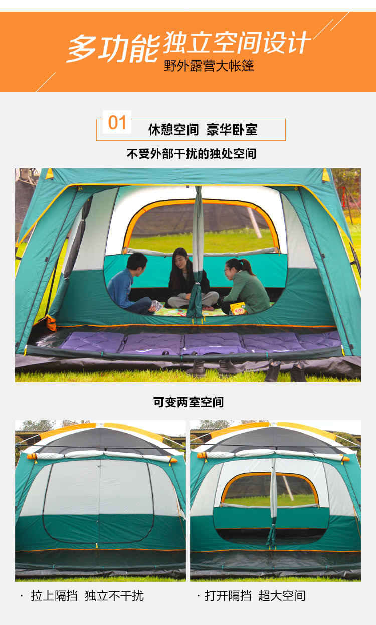 Cheap Goat Tents L Size Ultralarge 6 10 12 Double Layers Outdoor 2living Rooms And 1hall Family Camping Tourist Tent In Top Quality Large Space