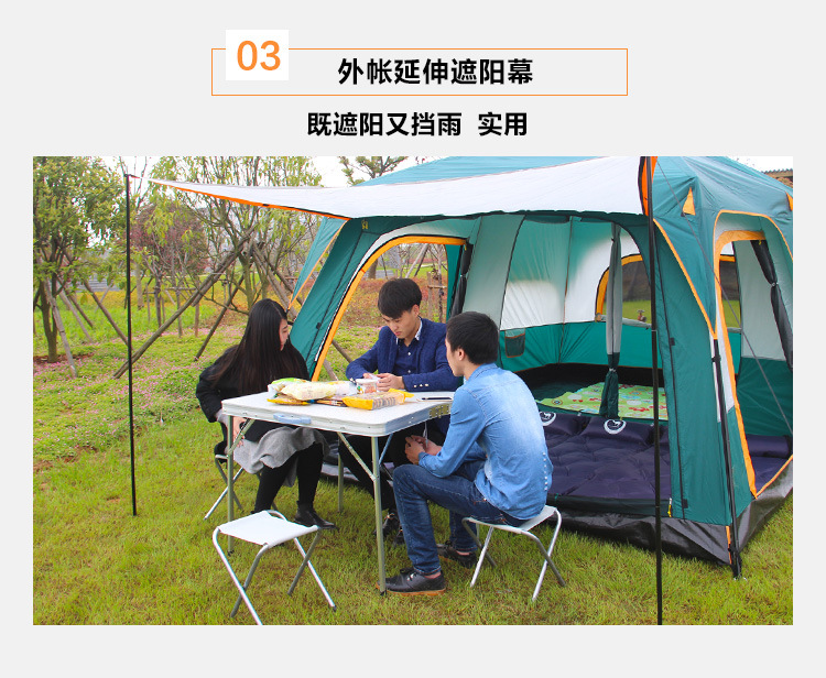 Cheap Goat Tents L Size Ultralarge 6 10 12 Double Layers Outdoor 2living Rooms And 1hall Family Camping Tourist Tent In Top Quality Large Space