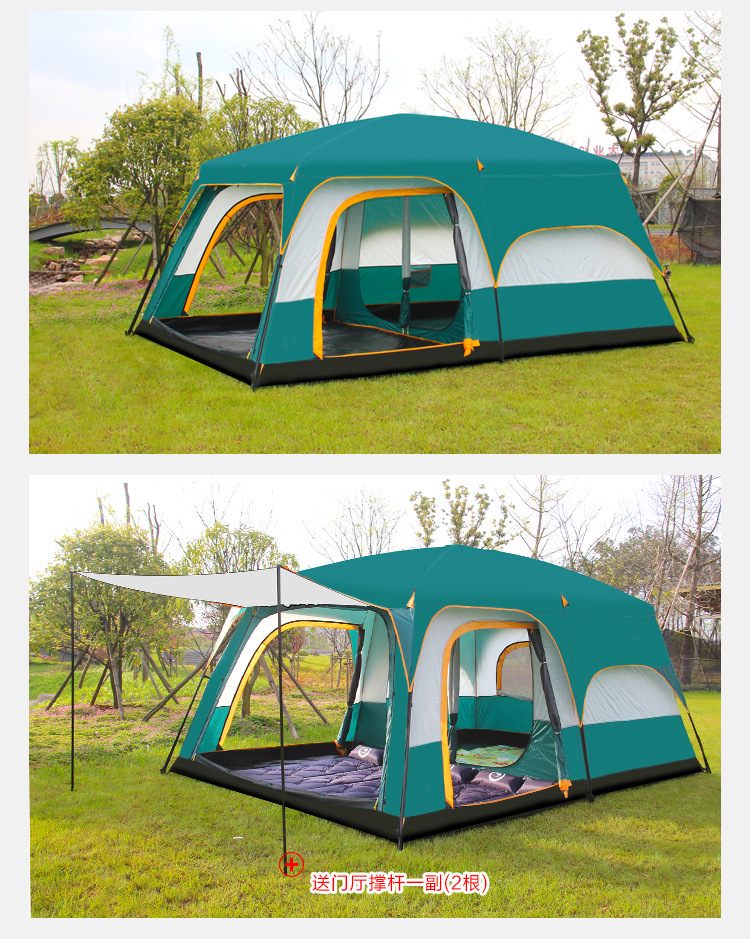 Cheap Goat Tents L Size Ultralarge 6 10 12 Double Layers Outdoor 2living Rooms And 1hall Family Camping Tourist Tent In Top Quality Large Space