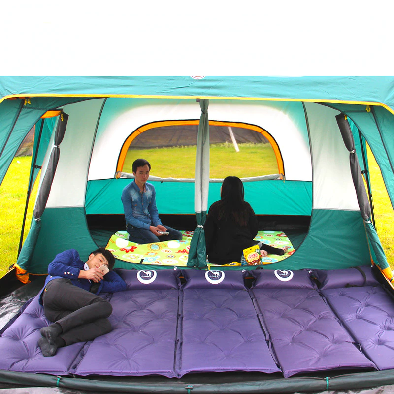 Cheap Goat Tents L Size Ultralarge 6 10 12 Double Layers Outdoor 2living Rooms And 1hall Family Camping Tourist Tent In Top Quality Large Space