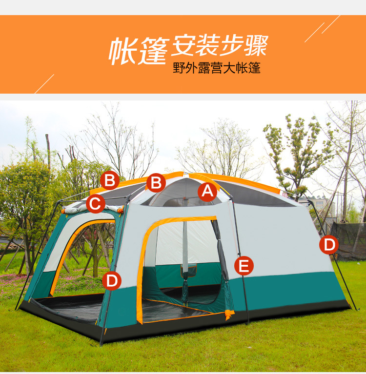 Cheap Goat Tents L Size Ultralarge 6 10 12 Double Layers Outdoor 2living Rooms And 1hall Family Camping Tourist Tent In Top Quality Large Space