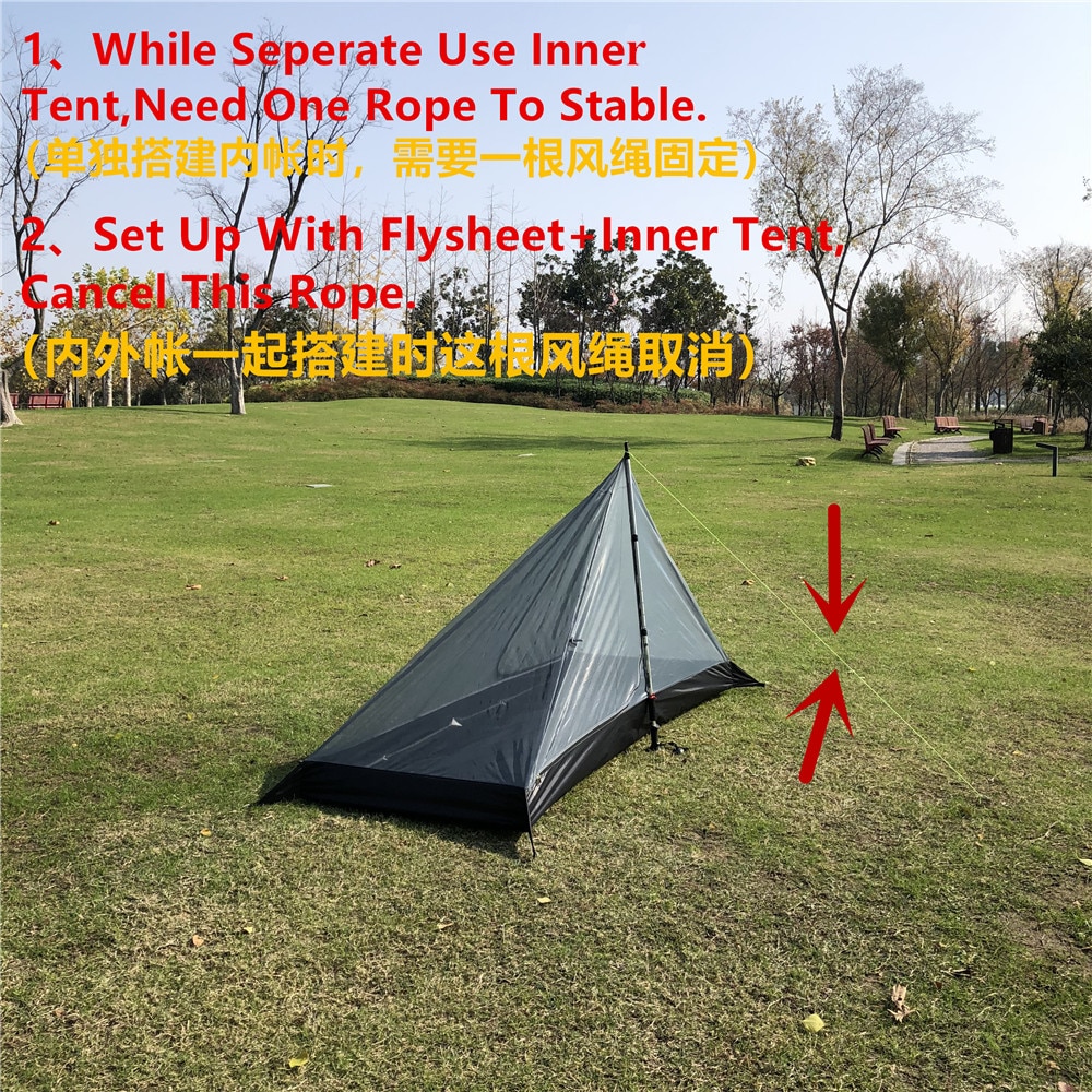 Cheap Goat Tents Mceto 1 Person Pyramid Tent Rodless Backpacking Hiking Camping Equipment Inner And Outside Flysheet