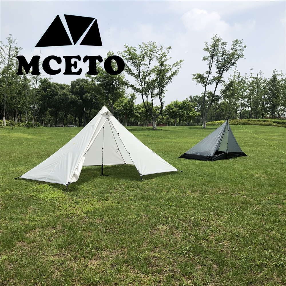 Cheap Goat Tents Mceto 1 Person Pyramid Tent Rodless Backpacking Hiking Camping Equipment Inner And Outside Flysheet